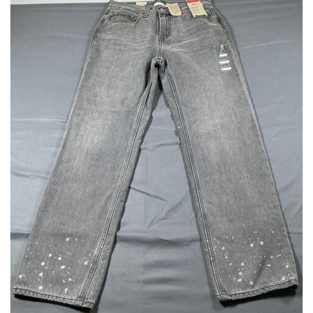 Levis Low Pro Straight Jeans Grey Paint Splatter Mid Rise Denim‎ Pants W27 L31